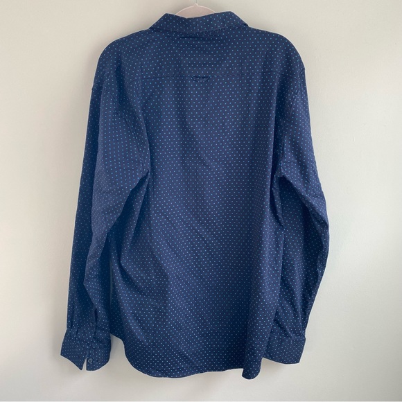 NWOT Navy Blue Dot Men’s XL Button-down Casual Shirt - Picture 3 of 3